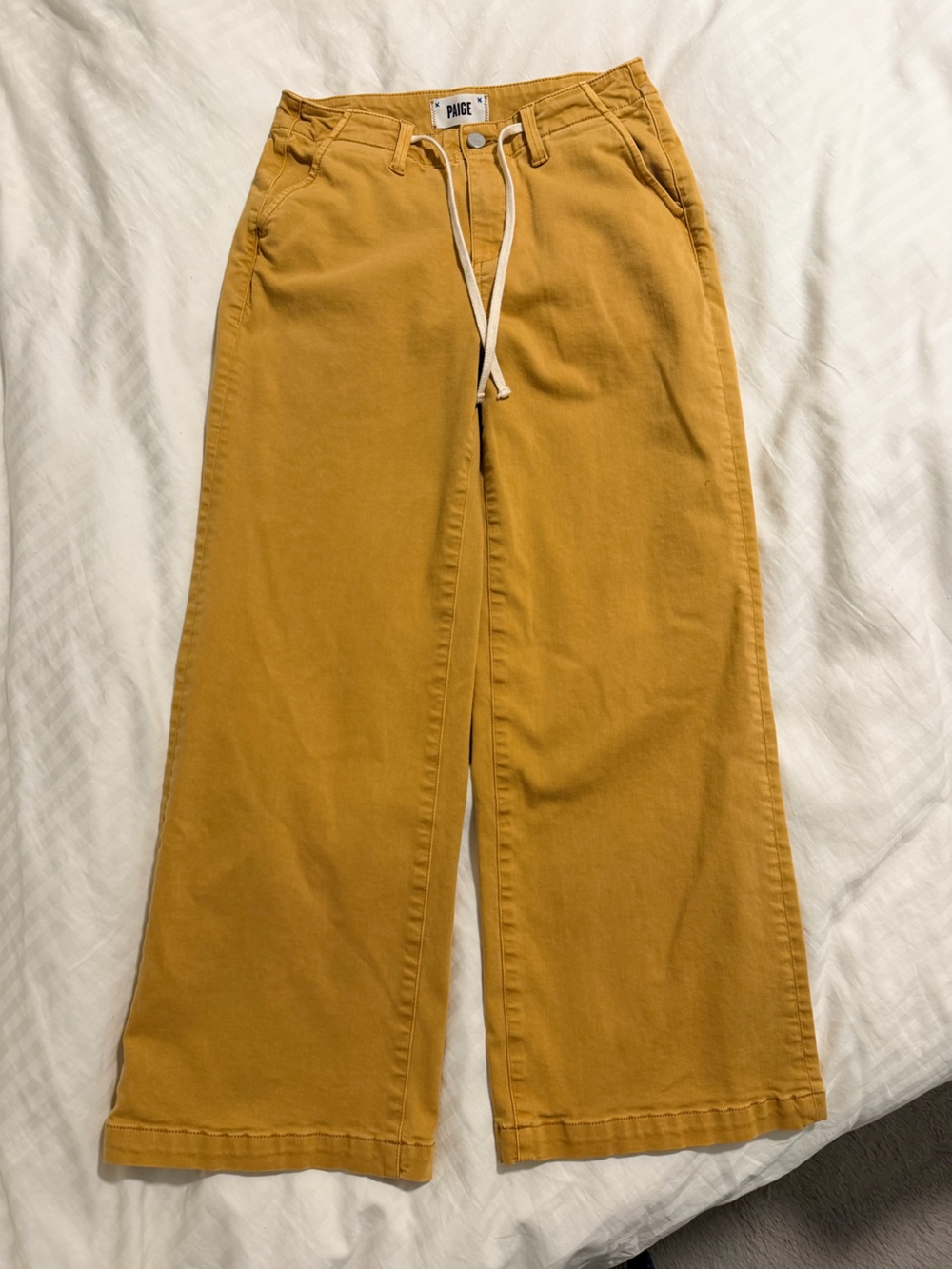 PAIGE Women’s “Golden Glow” Carly Wide-Leg Drawstring Pants